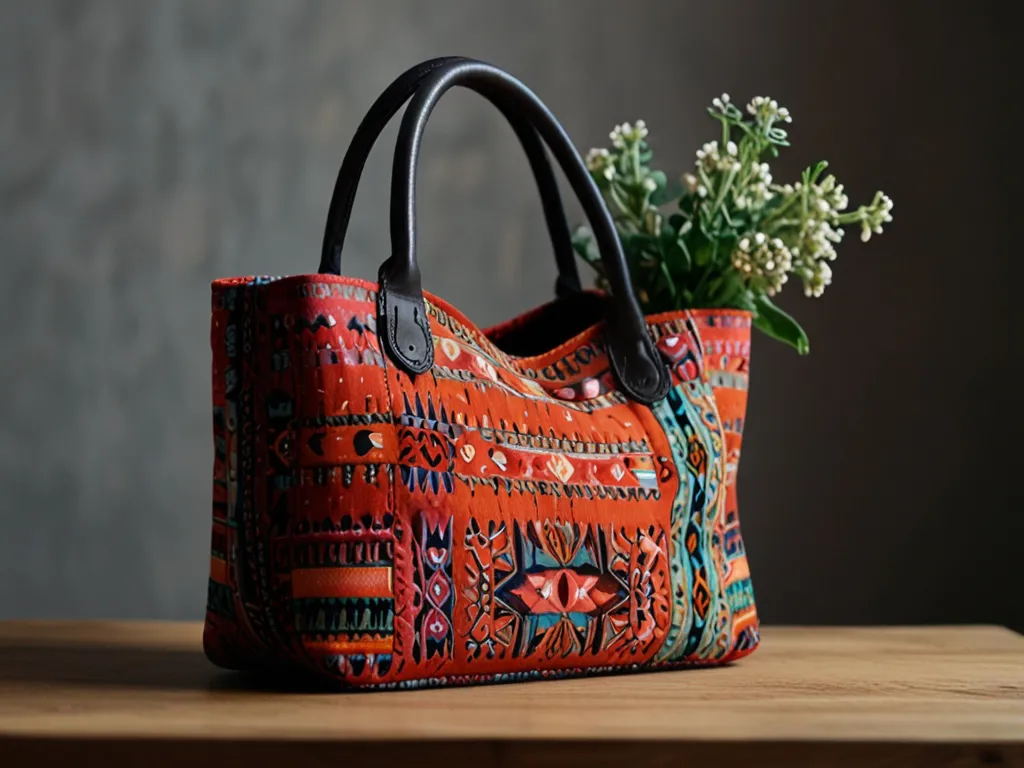 Collectie handgemaakte textiel tassen